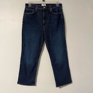 Agolde Jeans Womens 31 x26 Blue Dark Wash Denim High Rise Stovepipe Straight Leg